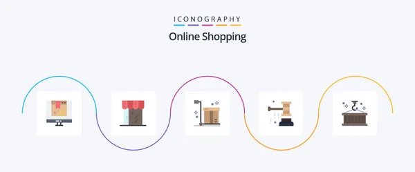 网上购物平台5图标包 包括锤子 — 图库矢量图片