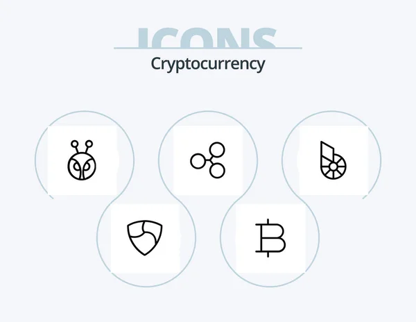 Cryptocurrency Line Icon Pack Icon Design Nxt Cryptocurrency Dash Crypto — Vetor de Stock