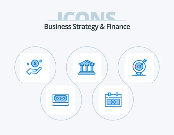 Бізнес Стратегія Фінанси Blue Icon Pack Icon Design Фінанси Банк — стоковий вектор