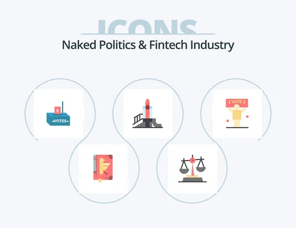 Naked Politics Fintech Industry Flat Icon Pack Icon Design Playground — Stock Vector
