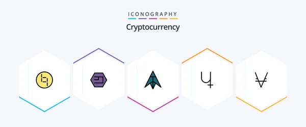 Cryptocurrency Filledline Icon Pack Including Coin Crypto Currency Dubaicoin Crypto — Wektor stockowy