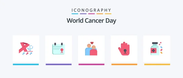 Всемирный День Борьбы Раком Любовь Любовь Пара Рак Creative Icons — стоковый вектор