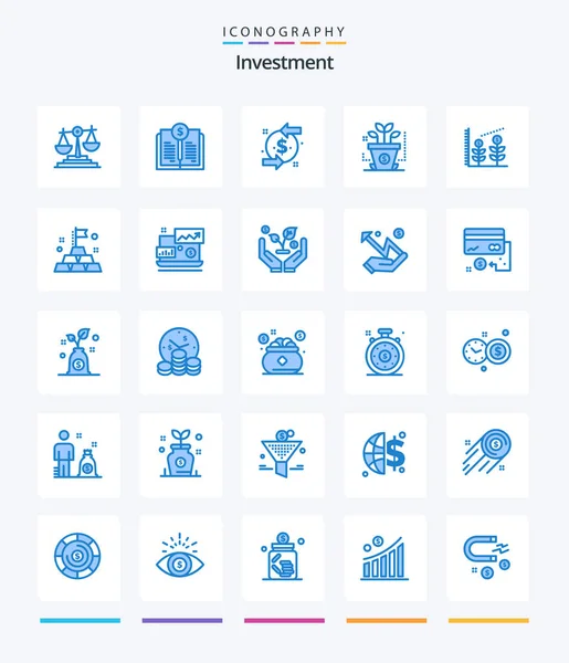 Creative Investment Blue Icon Pack Rich Gold Back Startup Finance — Archivo Imágenes Vectoriales