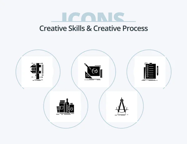 Creative Skills Creative Process Glyph Icon Pack Icon Design Creative — Stock Vector