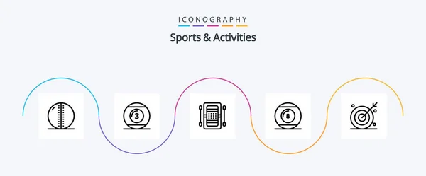 Sport Und Aktivitäten Line Icon Pack Mit Line Icon Ball — Stockvektor
