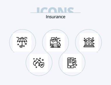 Insurance Line Icon Pack 5 Icon Design. . security. screen. protection. umbrella