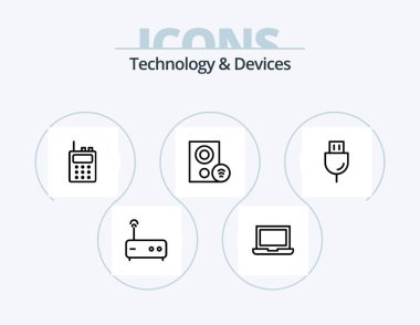 Devices Line Icon Pack 5 Icon Design. . plate. router. electronics. cooking