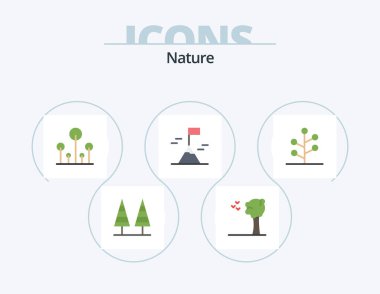 Nature Flat Icon Pack 5 Icon Design. nature. forest. forest. nature. adventure