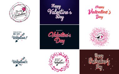 Happy Valentine's Day typography poster with handwritten calligraphy text. isolated on white background