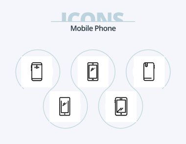 Mobile Phone Line Icon Pack 5 Icon Design. . camera.