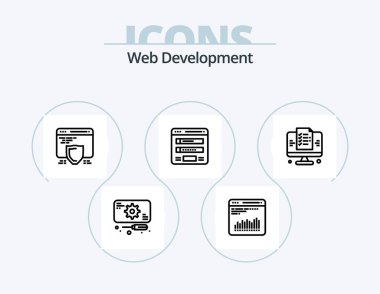 Web Development Line Icon Pack 5 Icon Design. web. development. web quality. coding. web