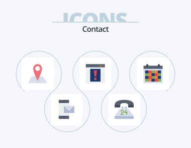 Contact Flat Icon Pack 5 Icon Design. web. alert. contact. contact. map