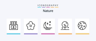 Nature Line 5 Icon Pack Including nature. weather. blooming. thermometer. nature. Creative Icons Design