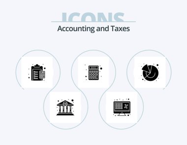 Taxes Glyph Icon Pack 5 Icon Design. money. finance. money. calculator. duties