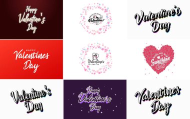 Happy Women's Day lettering typography poster with heart International Woman's Day invitation design