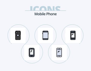 Mobile Phone Line Filled Icon Pack 5 Icon Design. . . back. samsung. mobile
