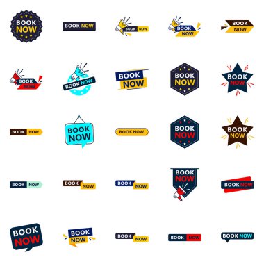 Get Your Customers Excited to Book with Our Pack of 25 Book Now Banners