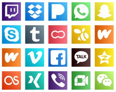 20 Social Media Icons for All Your Needs such as fb. video. peanut. vimeo and wattpad icons. Creative and professional