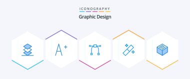 Design 25 Blue icon pack including . cube.