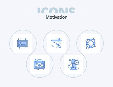 Motivation Blue Icon Pack 5 Icon Design. . salvation. photo. safe. rod