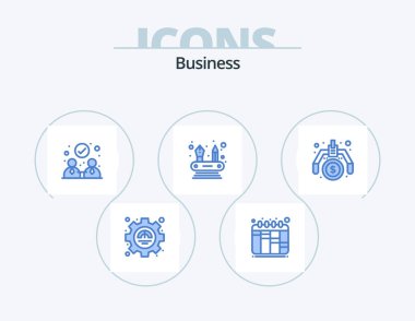 Business Blue Icon Pack 5 Icon Design. . money. collaboration. making. networking