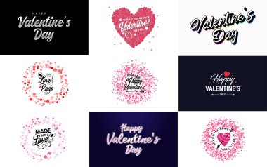 Happy Valentine's Day typography poster with handwritten calligraphy text. isolated on white background
