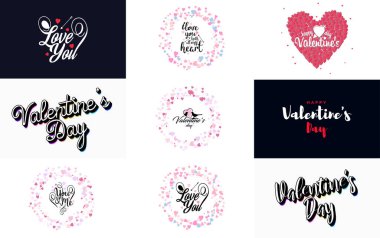 I Love You hand-drawn lettering and calligraphy with a heart design. suitable for use as a Valentine's Day greeting