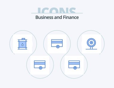 Finance Blue Icon Pack 5 Icon Design. target. business. barrel. payments. finance