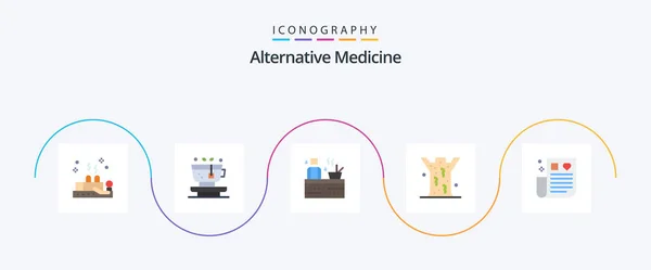 Alternative Medicine Flat Icon Pack Including Healthcare Medical Hot Leech — Stock Vector