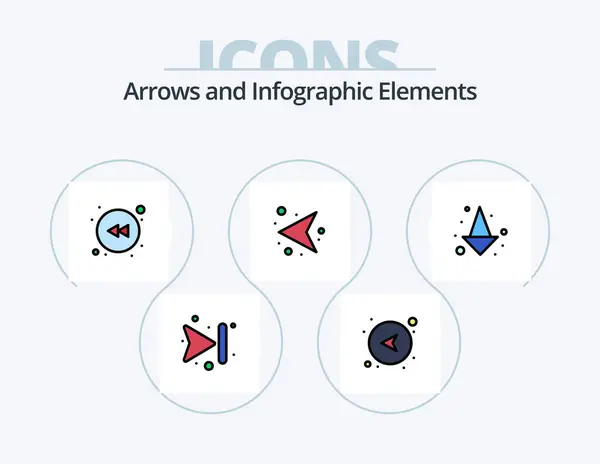Arrow Line Filled Icon Pack Icon Design Right Network — Vetor de Stock