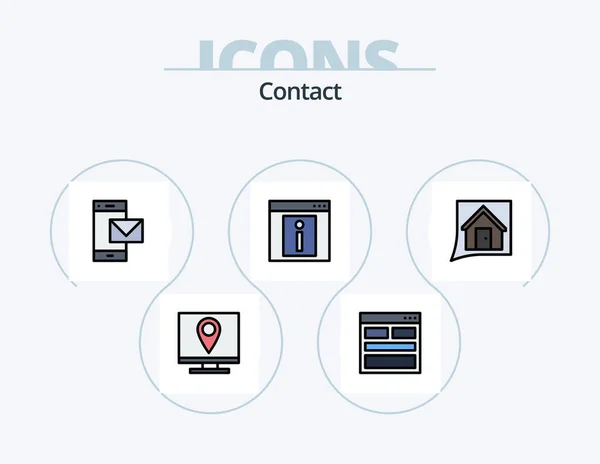 Contact Line Filled Icon Pack Icon Design Map Contact Conversation — стоковый вектор