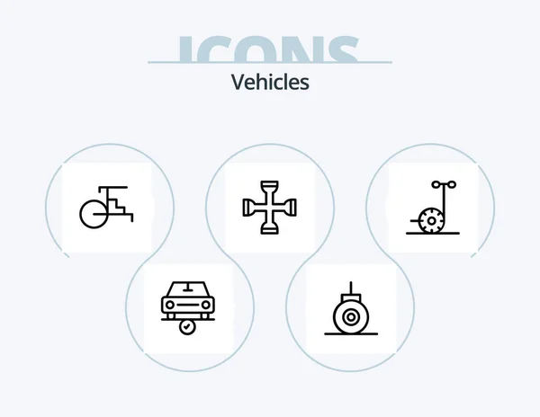 Vehicles Line Icon Pack Icon Design Parking Bathyscaphe Park Car — Stock Vector
