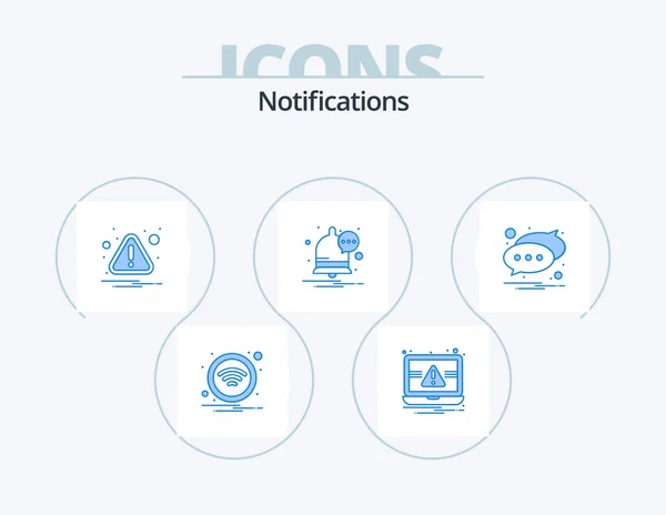 Notifications Blue Icon Pack Icon Design Message Chat Alert Notification — Image vectorielle