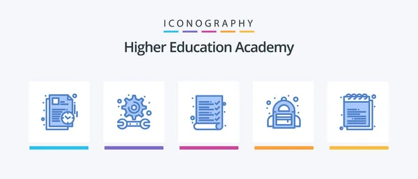 Academy Blue Icon Pack Including Study Education Audit Academy School — Stockvector