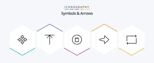 Symbols Arrows Line Icon Pack Including Symbols Play — ストックベクタ