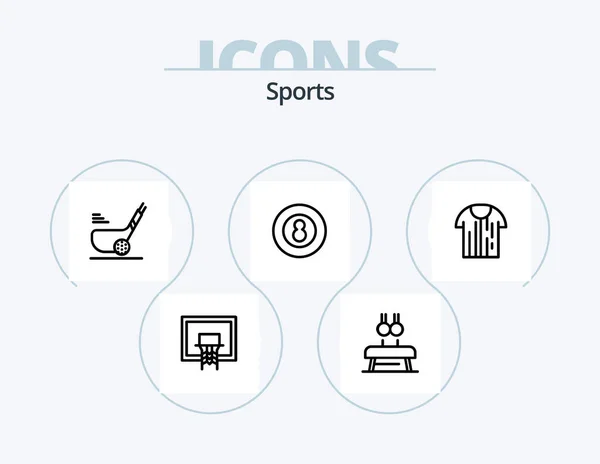 Sports Line Icon Pack Icon Design Finger Wrist Football Hand — Stockvector