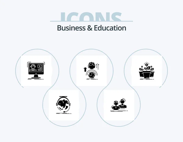 Business Education Glyph Icon Pack Icon Design Female Abilities Couple — Stockový vektor