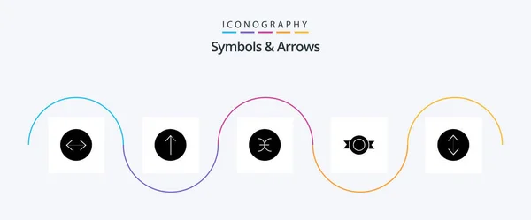 Symbols Arrows Glyph Icon Pack Including Symbolism Expand Sticker — Archivo Imágenes Vectoriales