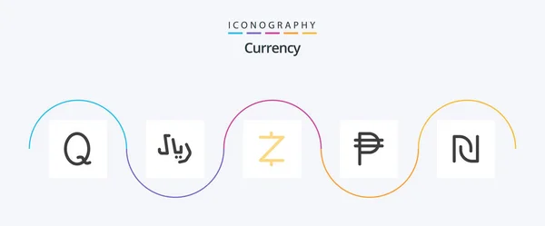 Currency Flat Icon Pack Including Israel Cryptocurrency Currency Peso — 图库矢量图片