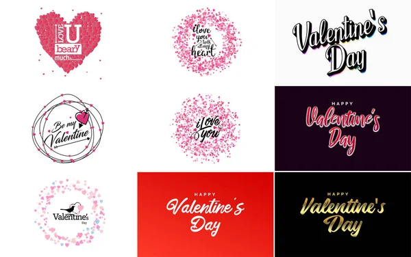 Love Word Art Design Heart Shaped Background Bokeh Effect — Vector de stock