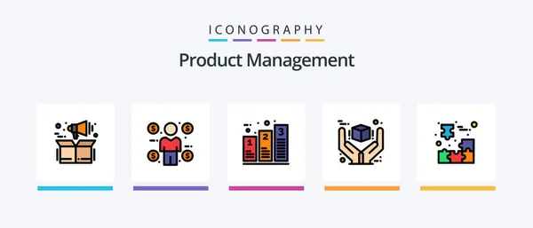 Product Management Line Filled Icon Pack Including Product Management Pay — Διανυσματικό Αρχείο