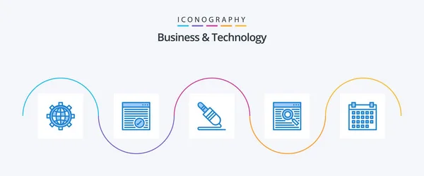 Business Technology Blue Icon Pack Including Date Window Audio Cable — Image vectorielle