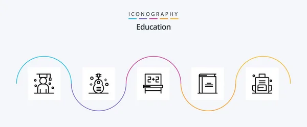Education Line Icon Pack Including Reading Library Instrument Education Studies — Archivo Imágenes Vectoriales