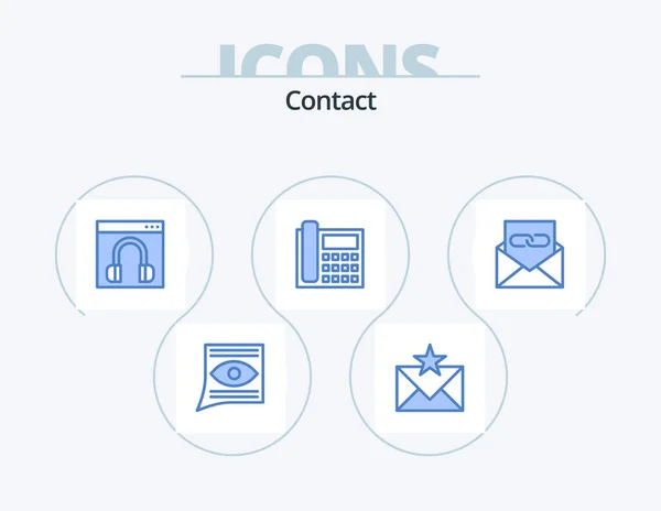 Contact Blue Icon Pack Icon Design Contact Call Favorites Online — Stock Vector