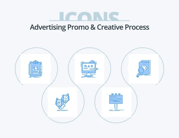 Advertising Promo Creative Process Blue Icon Pack Icon Design Design — Stock Vector