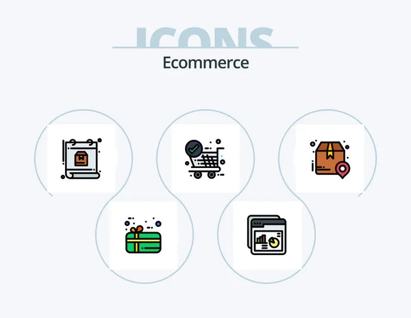 Ecommerce Line Filled Icon Pack Icon Design Web Mark Website — Stock Vector