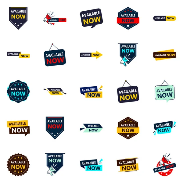 Power Your Marketing Available Now Vector Banners Pack — Vettoriale Stock