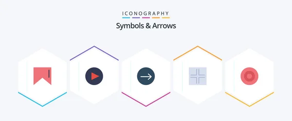 Symbols Arrows Flat Icon Pack Including Symbols Symbolism — Διανυσματικό Αρχείο