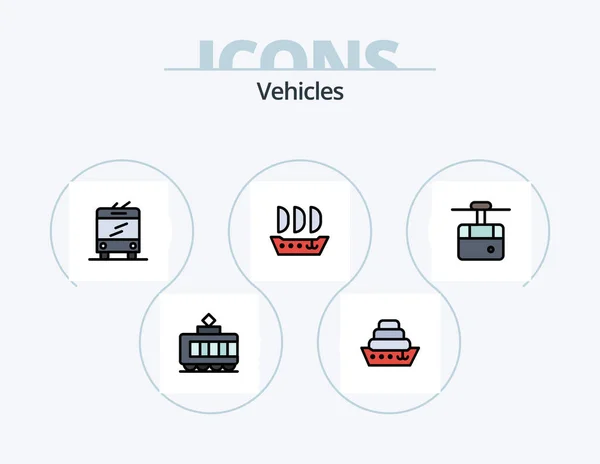 Vehicles Line Filled Icon Pack Icon Design Vessel Vehicles Liner — Archivo Imágenes Vectoriales