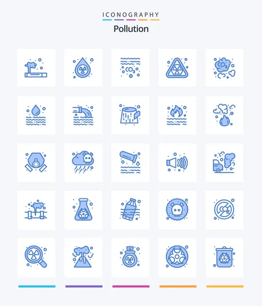 Creative Pollution Blue Icon Pack Dioxide Carbon Gas Waste Nuclear — Stockvector
